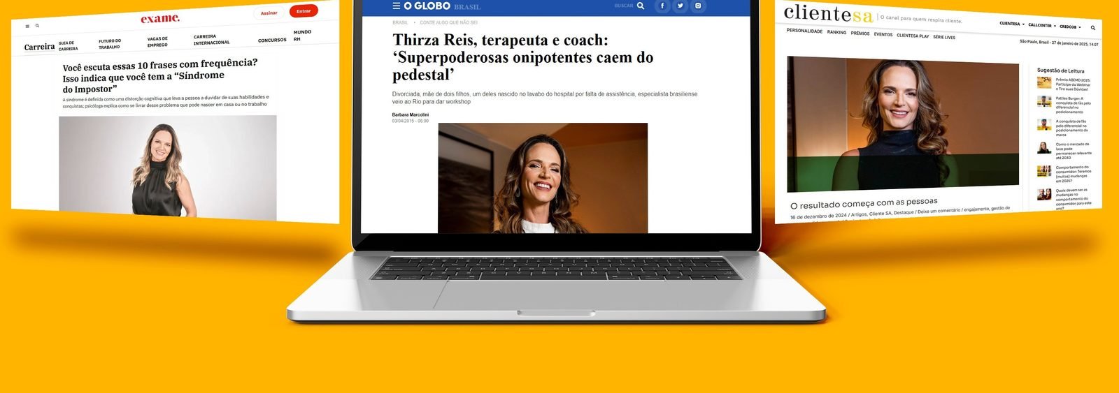 Matérias com Thirza Reis na Exame, O Globo e Cliente S.A.